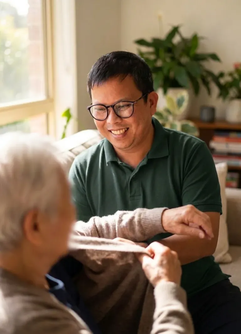 Tuan sharing a relaxed moment with a participant
